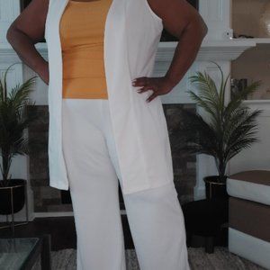 Two Piece White Pant Suit (2)
